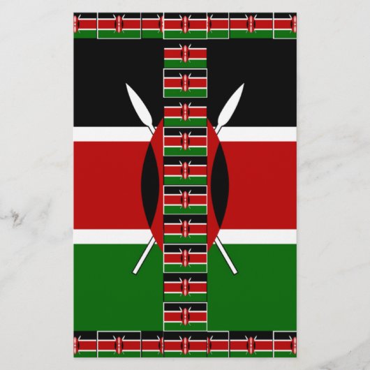 Papeterie Drapeaux miniers sans fil du Kenya Frames Art (Devant)