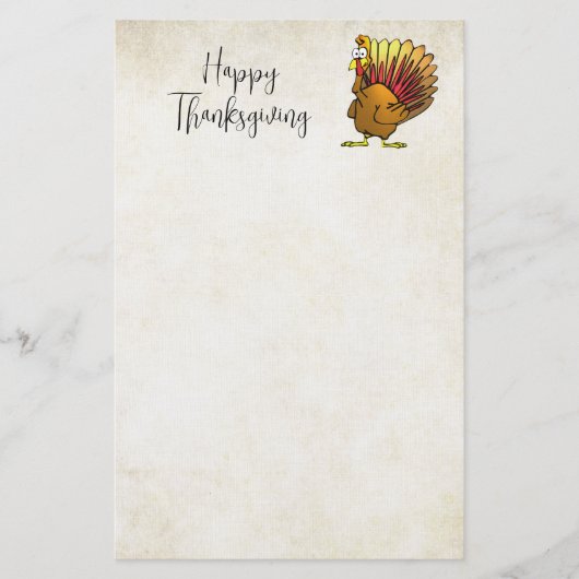 Papeterie Drôle Caricature Thanksgiving Turkey Stationery (Devant)