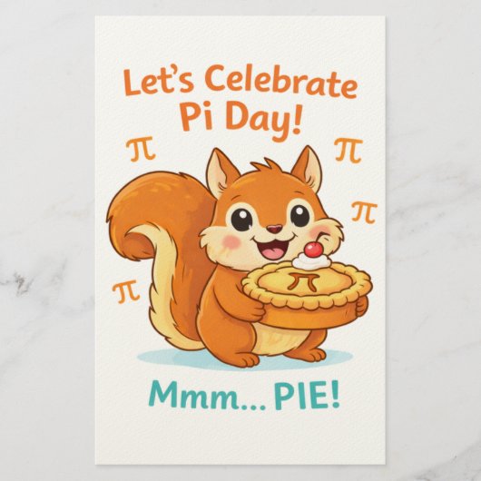 Papeterie Drôle Pi Day Animal avec tarte – Cadeau amateur de (Devant)