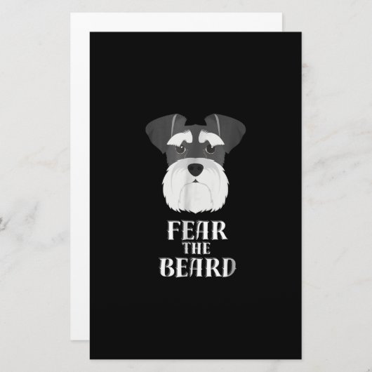 Papeterie drôle schnauzer peur barbe cadeau (Devant / Derrière)