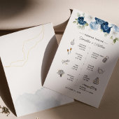 Papeterie Dusty Blue Floral Moderne Mariage programme d'itin
