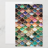 Papeterie Echelles de sirène de Parties scintillant de luxe (Devant / Derrière)