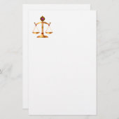 PAPETERIE ÉCHELLES D'OR DE LA LOI AVEC PIERRES GEM, SYMBOLE (Devant / Derrière)