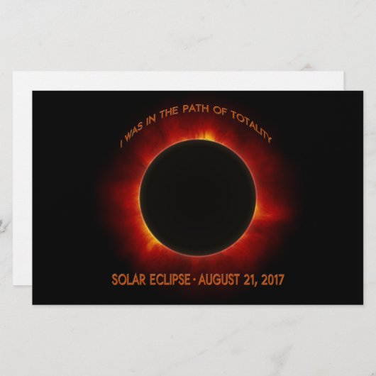 Papeterie Éclipse solaire (Devant / Derrière)