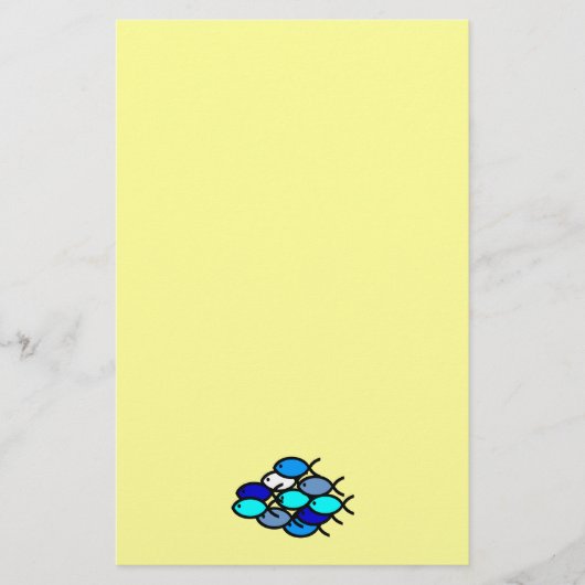 Papeterie École des symboles chrétiens de poissons - bleu - (Devant)