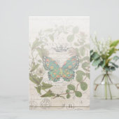 Papeterie écriture bohème papillon botanique français (Debout devant)