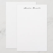 Papeterie Écriture calligraphique simple blanche noire tenda (Devant / Derrière)