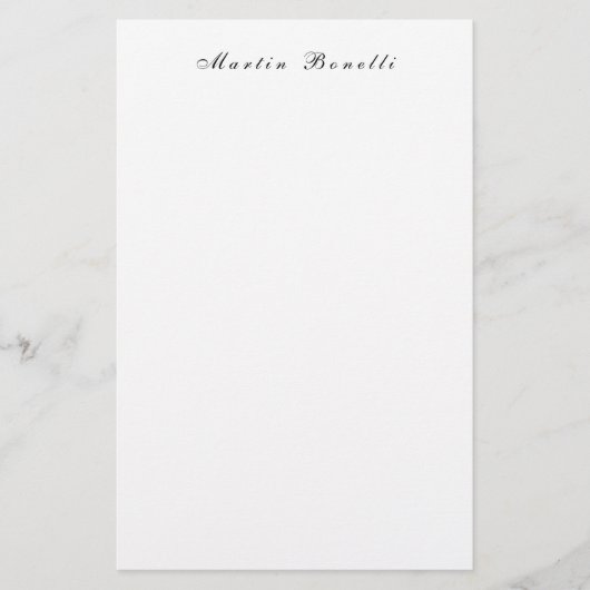 Papeterie Écriture calligraphique simple blanche noire tenda (Devant)