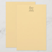 Papeterie Écriture Classique Élégante Nom Couleur Beige (Devant / Derrière)