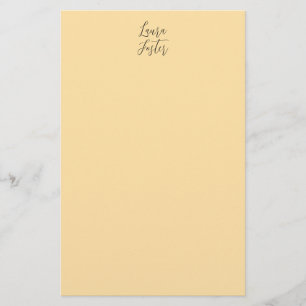 Papeterie Écriture Classique Élégante Nom Couleur Beige