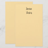 Papeterie Écriture Classique Élégante Nom Couleur Beige (Devant / Derrière)