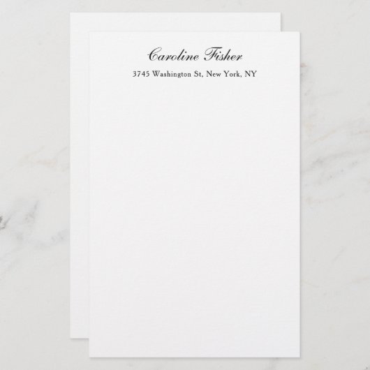 Papeterie Écriture Classique Simple Blanche (Devant / Derrière)