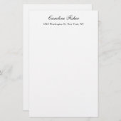 Papeterie Écriture Classique Simple et Élégante Blanche (Devant / Derrière)