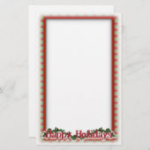 Papeterie Écriture de Noël Holly Wreath (Devant / Derrière)