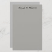 Papeterie Écriture manuscrite classique gris élégant minimal (Devant / Derrière)