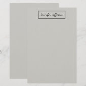 Papeterie Écriture manuscrite moderne élégante grise profess (Devant / Derrière)