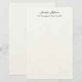 Papeterie Écriture manuscrite moderne élégante simple profes (Devant / Derrière)
