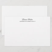 Papeterie Écriture manuscrite noir blanc élégante minimalist (Devant / Derrière)