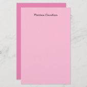 Papeterie Écriture manuscrite originale unique rose (Devant / Derrière)