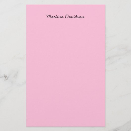 Papeterie Écriture manuscrite originale unique rose (Devant)