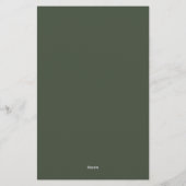 Papeterie Écriture Vert Foncé Moderne (Dos)