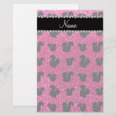 Papeterie Écureuil au néon nommé personnalisé de parties (Devant / Derrière)