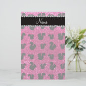 Papeterie Écureuil au néon nommé personnalisé de parties (Debout devant)