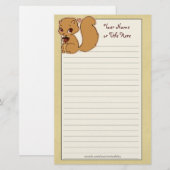 Papeterie Écureuil de Cutie stationnaire (Devant / Derrière)