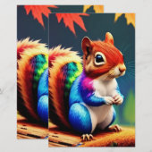 Papeterie Écureuil mignon assis coloré-75463 (Devant / Derrière)