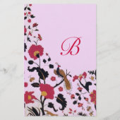 Papeterie EDEN, FLEURS ET OISEAUX Floral Monogramme rose (Dos)