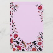 Papeterie EDEN, FLEURS ET OISEAUX Floral Monogramme rose (Devant / Derrière)