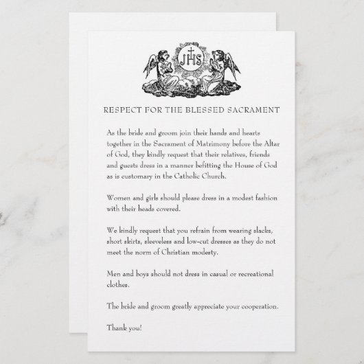 Papeterie Église Mariage catholique Modeste Attique pour inv (Devant / Derrière)