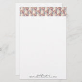 Papeterie Eiffel Tower Butterflies and Flowers Pattern (Devant / Derrière)