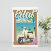 Papeterie Eilat Beach Israel scooter affiche de voyage (Debout devant)