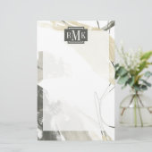 Papeterie Élan monochrome du monogramme | (Debout devant)