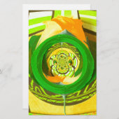 Papeterie Elégance d'or : Beau art rose jaune africain (Devant / Derrière)