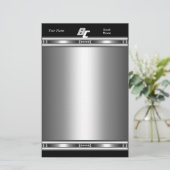 Papeterie Élégant Argent Chrome Noir Elite (Debout devant)
