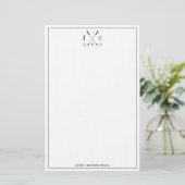 Papeterie Elegant Black Golf Monogram Stationery (Debout devant)