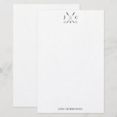 Papeterie Elegant Black Golf Monogram Stationery (Devant / Derrière)