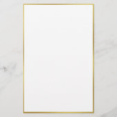 Papeterie Élégant blanc noir et or Nom de la frontière Monog (Dos)