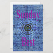 Papeterie Elégant bleu denim motif vectoriel impression art (Devant / Derrière)