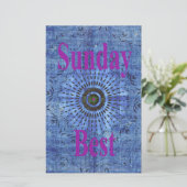 Papeterie Elégant bleu denim motif vectoriel impression art (Debout devant)