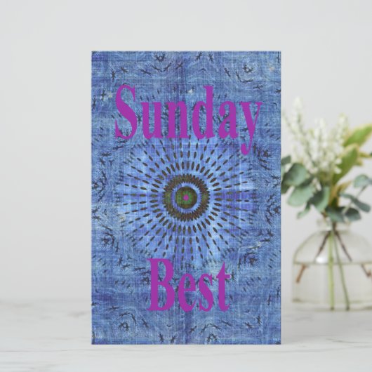 Papeterie Elégant bleu denim motif vectoriel impression art (Debout devant)