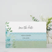 Papeterie Elégant bleu Fleurs de champ Aquarelle (Debout devant)