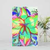 Papeterie Élégant boho rétro abstrait vert rose floral (Debout devant)
