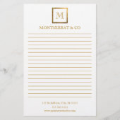 Papeterie Élégant Business Monogram Logo Gold Carré Linked (Devant)