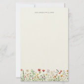 Papeterie Élégant Chic Fleur Aquarelle (Devant)