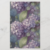 Papeterie Elégant chic pourpre pourpre chic aquarelle fleuri (Dos)