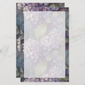 Papeterie Elégant chic pourpre pourpre chic aquarelle fleuri (Devant / Derrière)