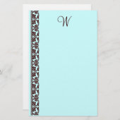 Papeterie Élégant chocolat Monogramme Brown Papier à lettres (Devant / Derrière)